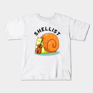 Shellist Cute Snail Cello Pun Kids T-Shirt